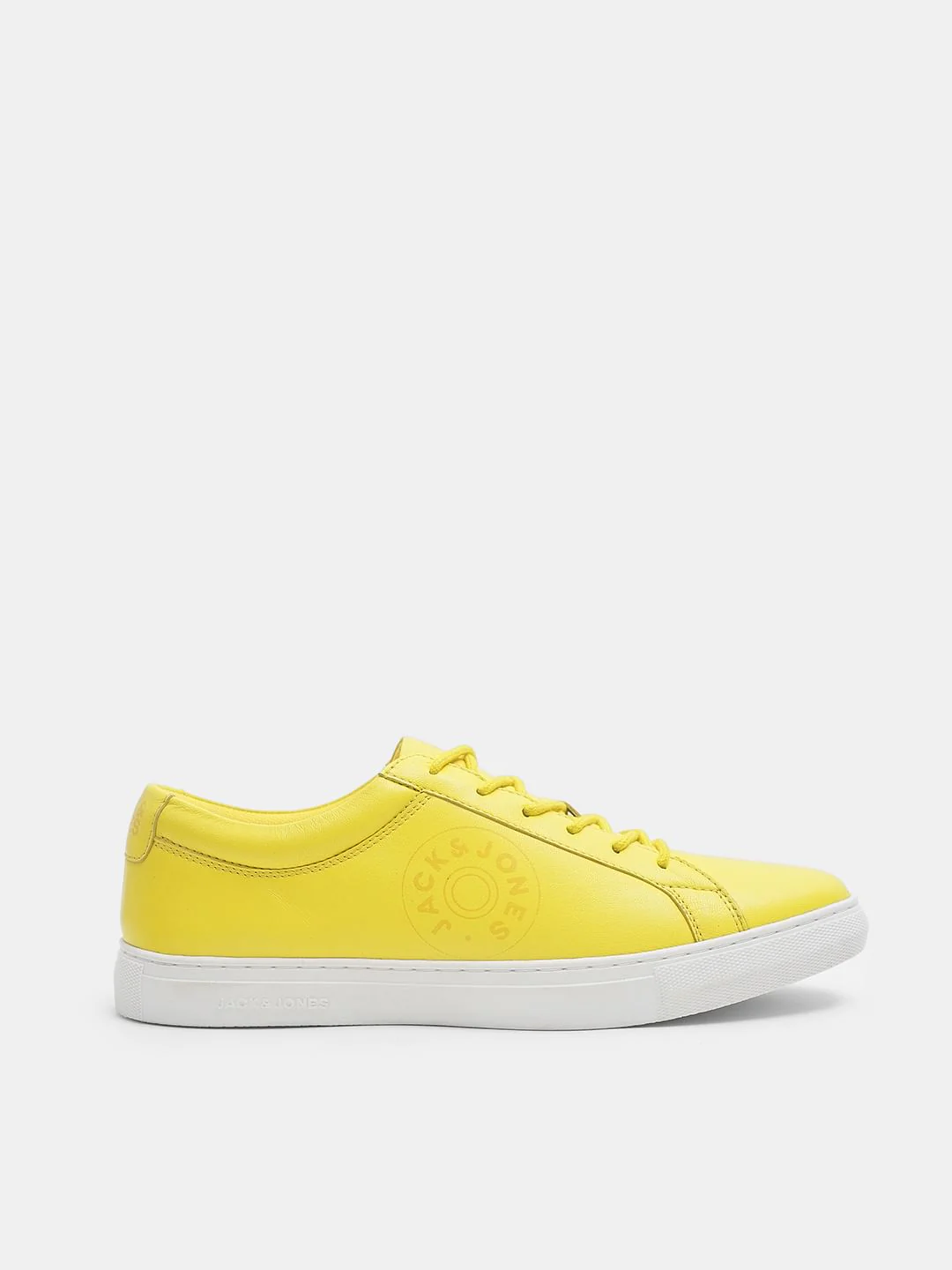 Yellow Leather Lace-Up Sneakers - Image 2