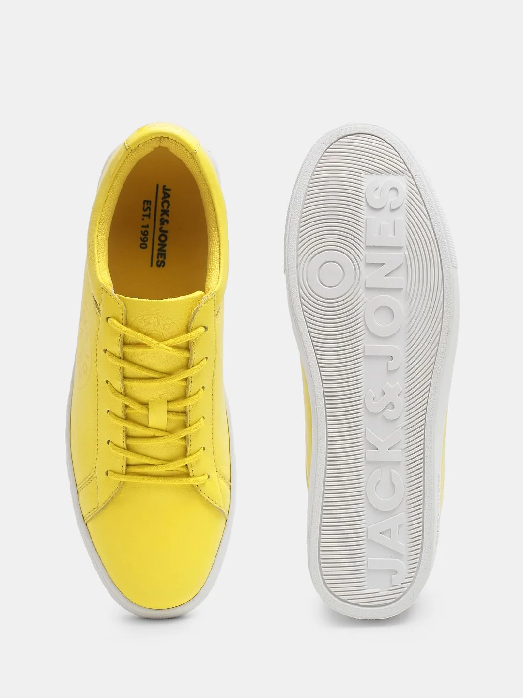 Yellow Leather Lace-Up Sneakers - Image 5