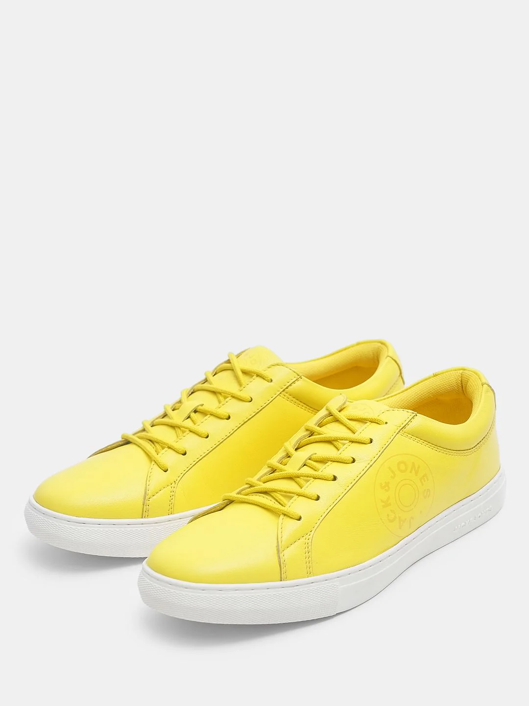 Yellow Leather Lace-Up Sneakers - Image 6