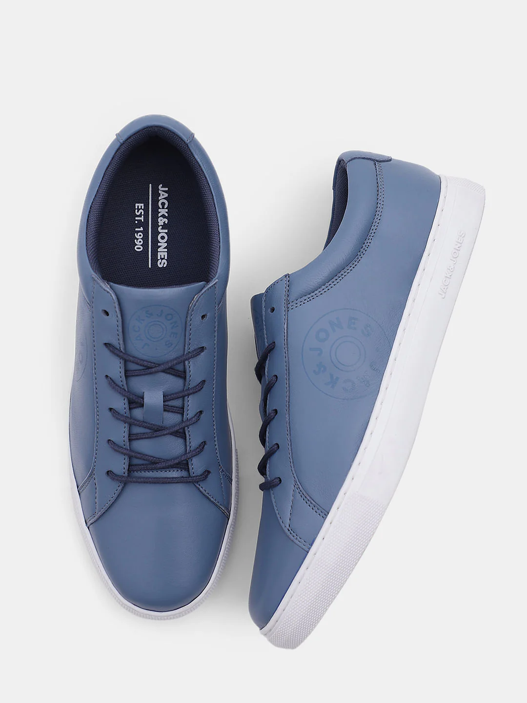 Blue Leather Sneakers - Image 3