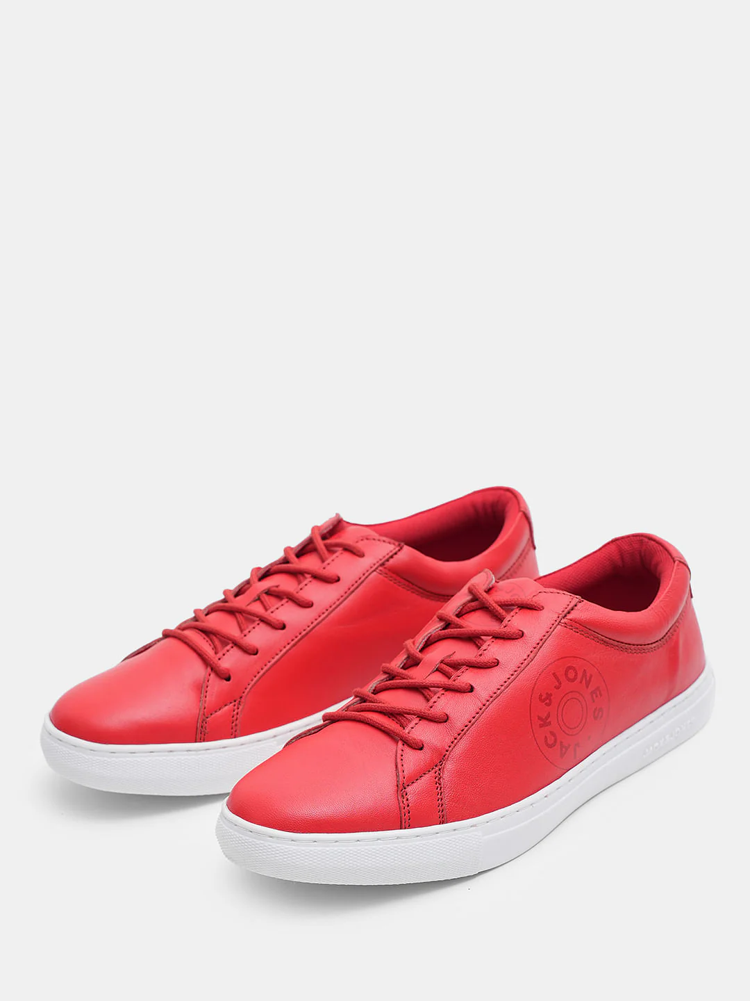Red Leather Lace-Up Sneakers - Image 6
