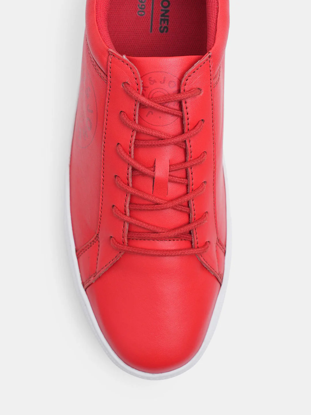 Red Leather Lace-Up Sneakers - Image 7