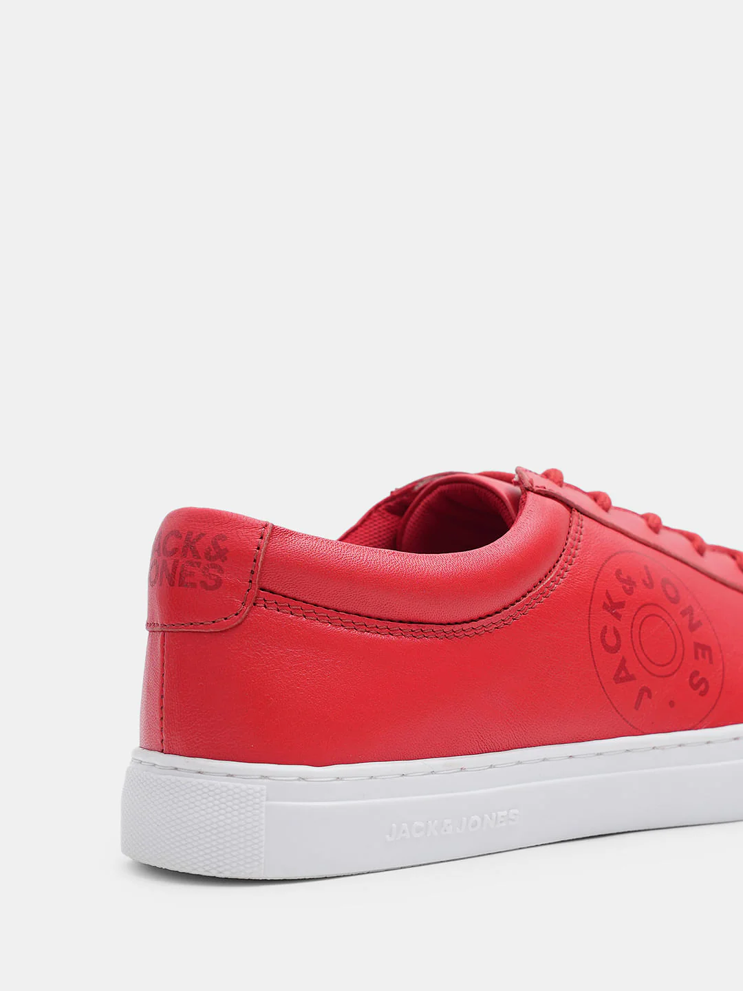 Red Leather Lace-Up Sneakers - Image 8