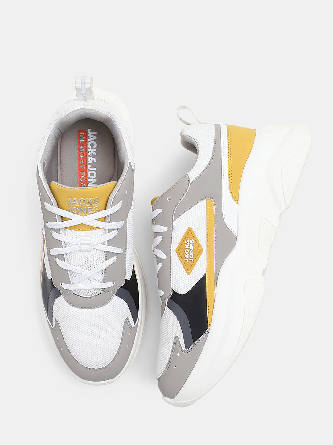 White Colourblocked Chunky Sneakers - Image 3