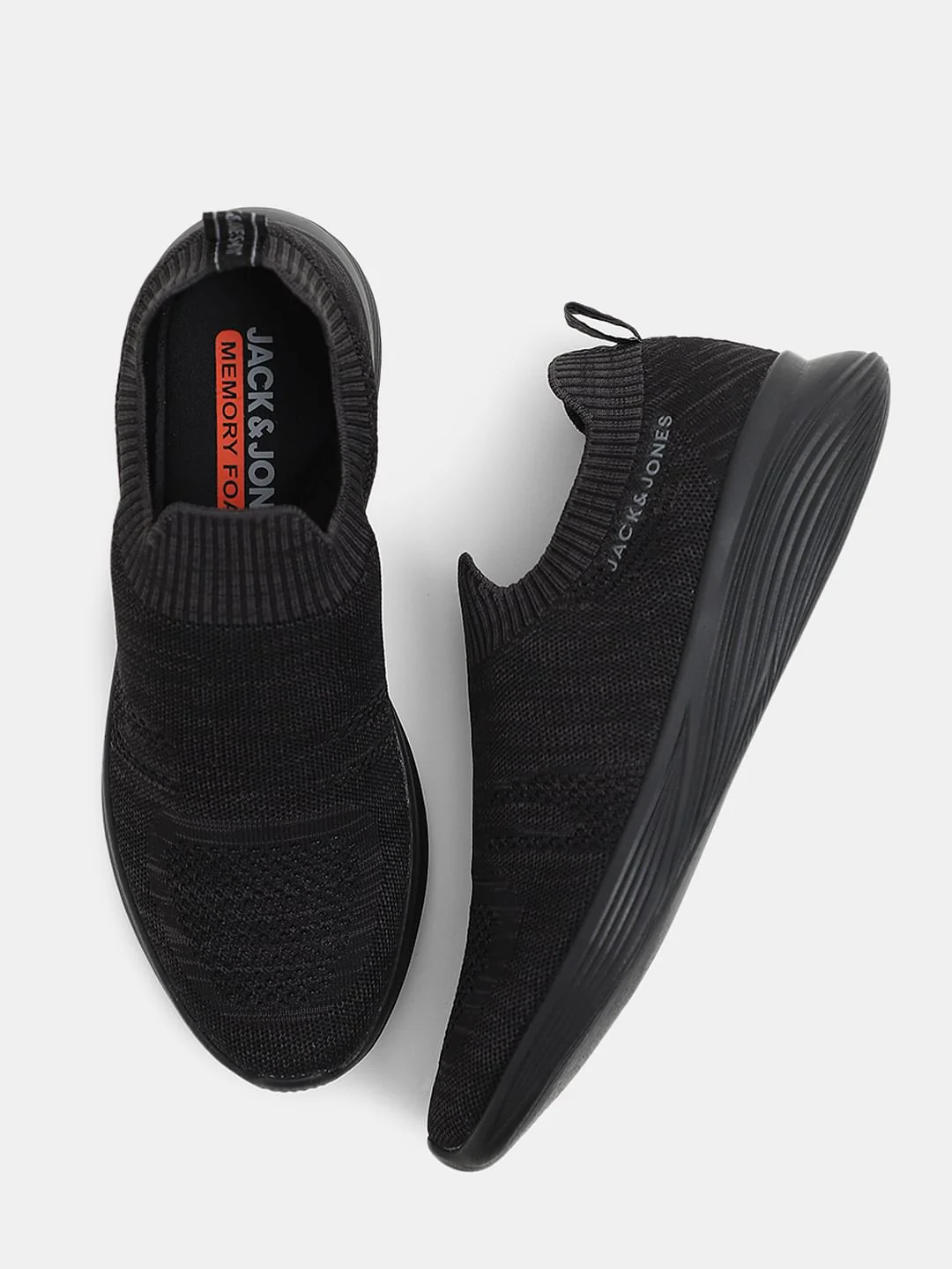 Black Knitted Slip On Sneakers - Image 3