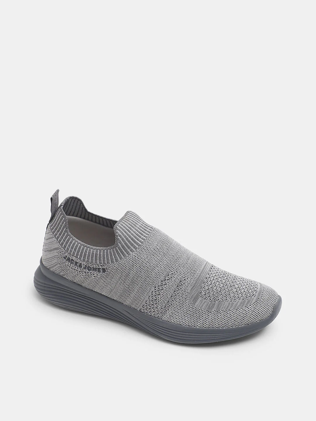 Light Grey Knitted Slip On Sneakers - Image 4