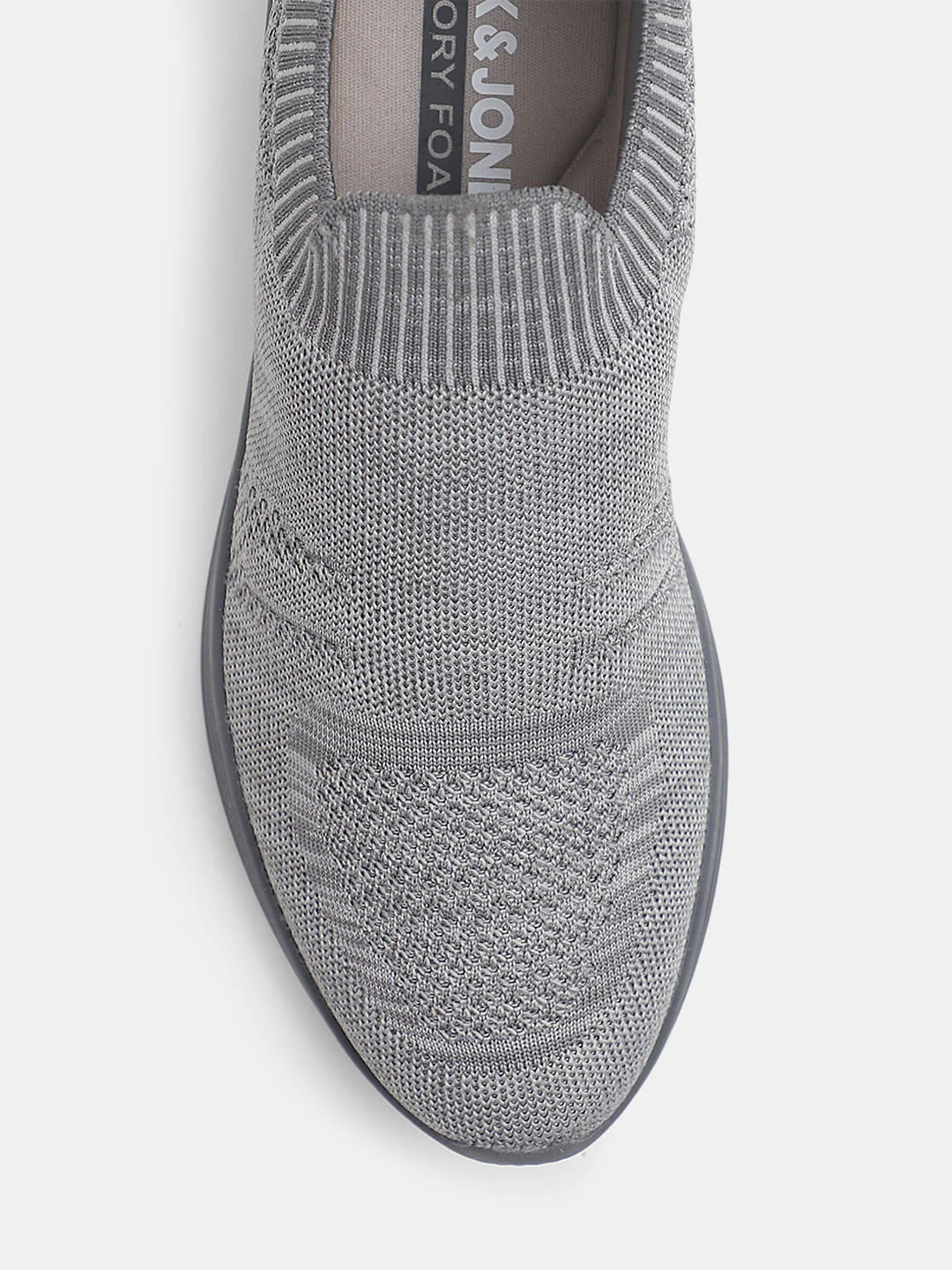 Light Grey Knitted Slip On Sneakers - Image 7