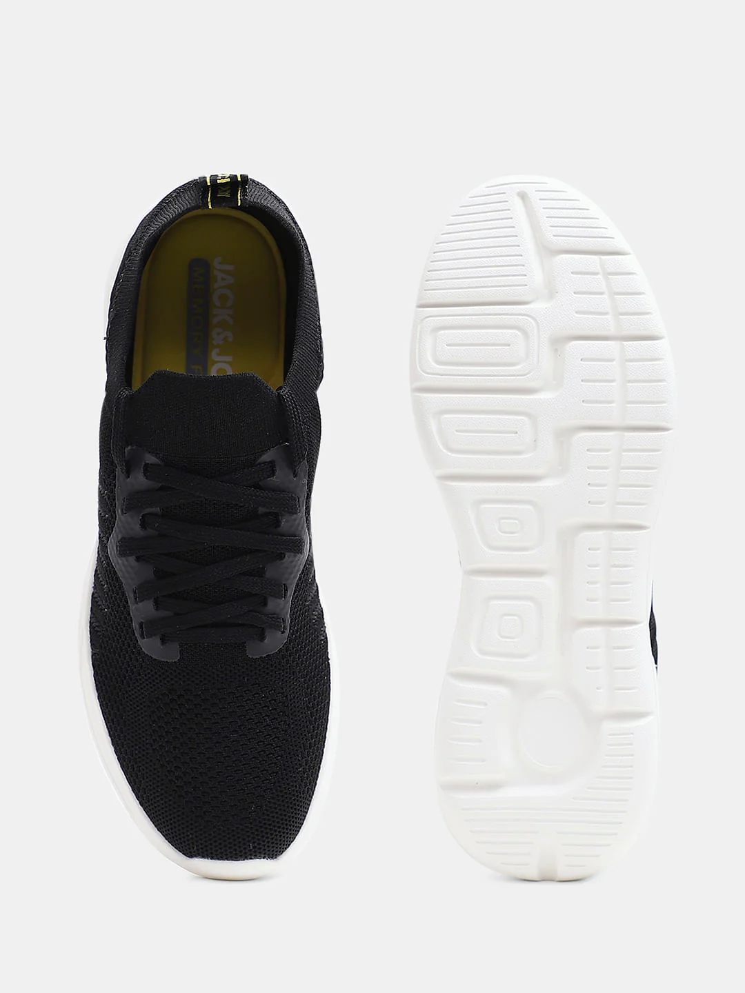 Black Knitted Lace-Up Sneakers - Image 5