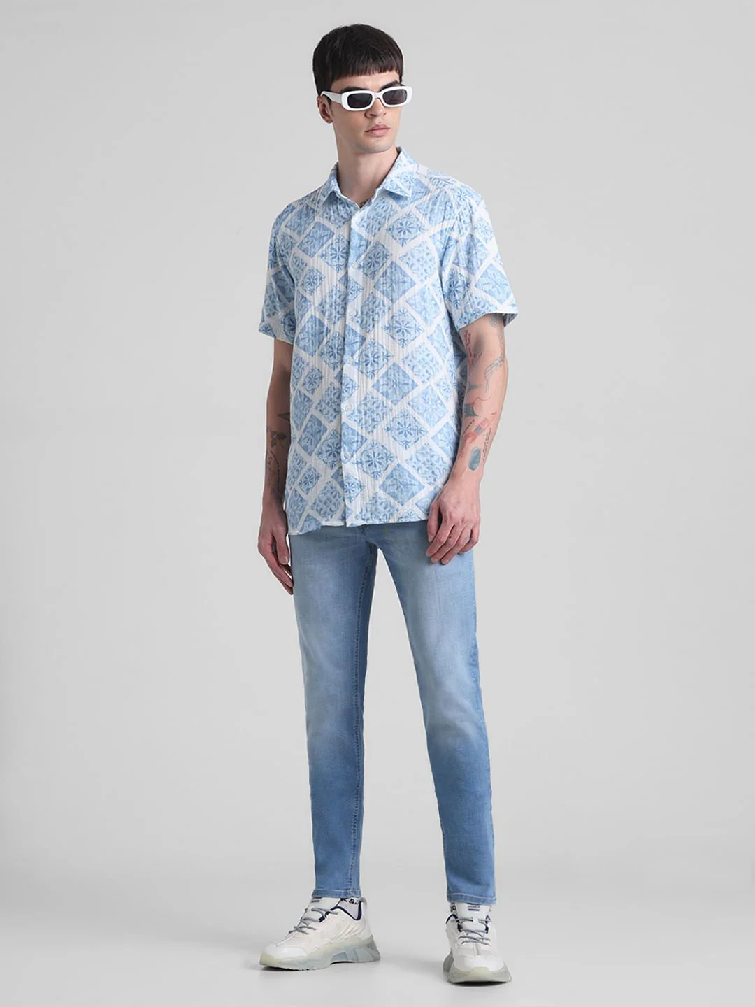 Light Blue Low Rise Glenn Slim Fit Jeans - Image 5