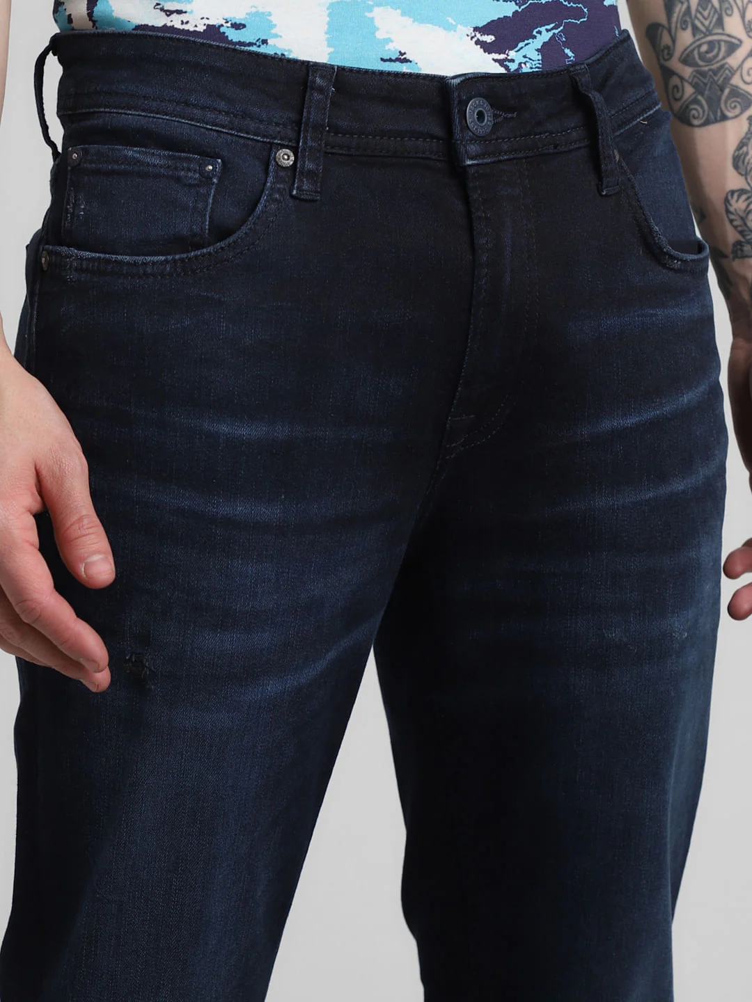 Dark Blue Low Rise Ben Skinny Fit Jeans - Image 4