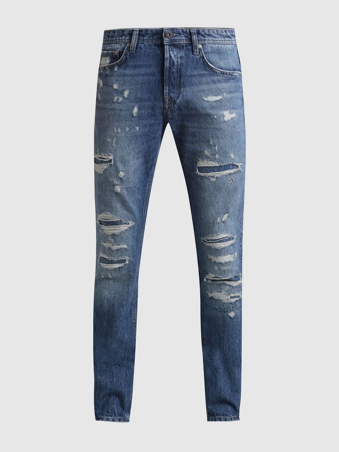 Blue Distressed Glenn Slim Fit Jeans - Image 6