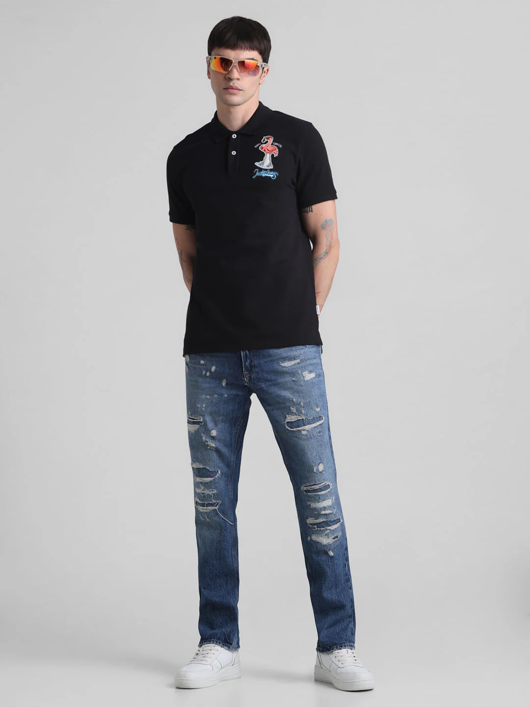 Blue Distressed Clark Regular Fit Jeans - Image 5
