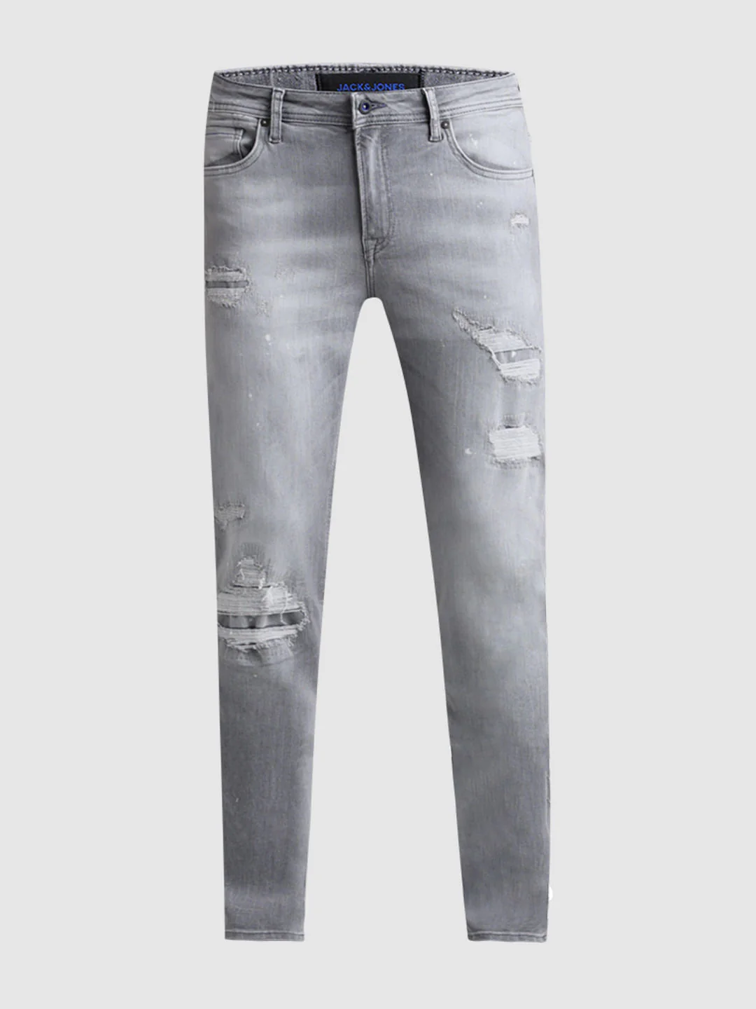 Grey Distressed Ben Skinny Fit Jeans - Image 6