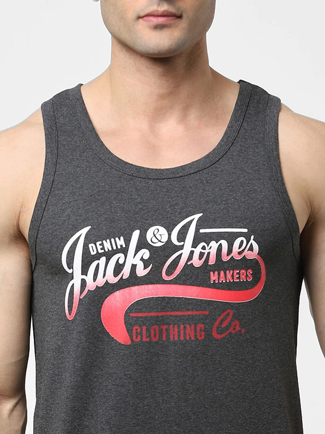 Dark Grey Logo Print Fashion Vest - Image 5