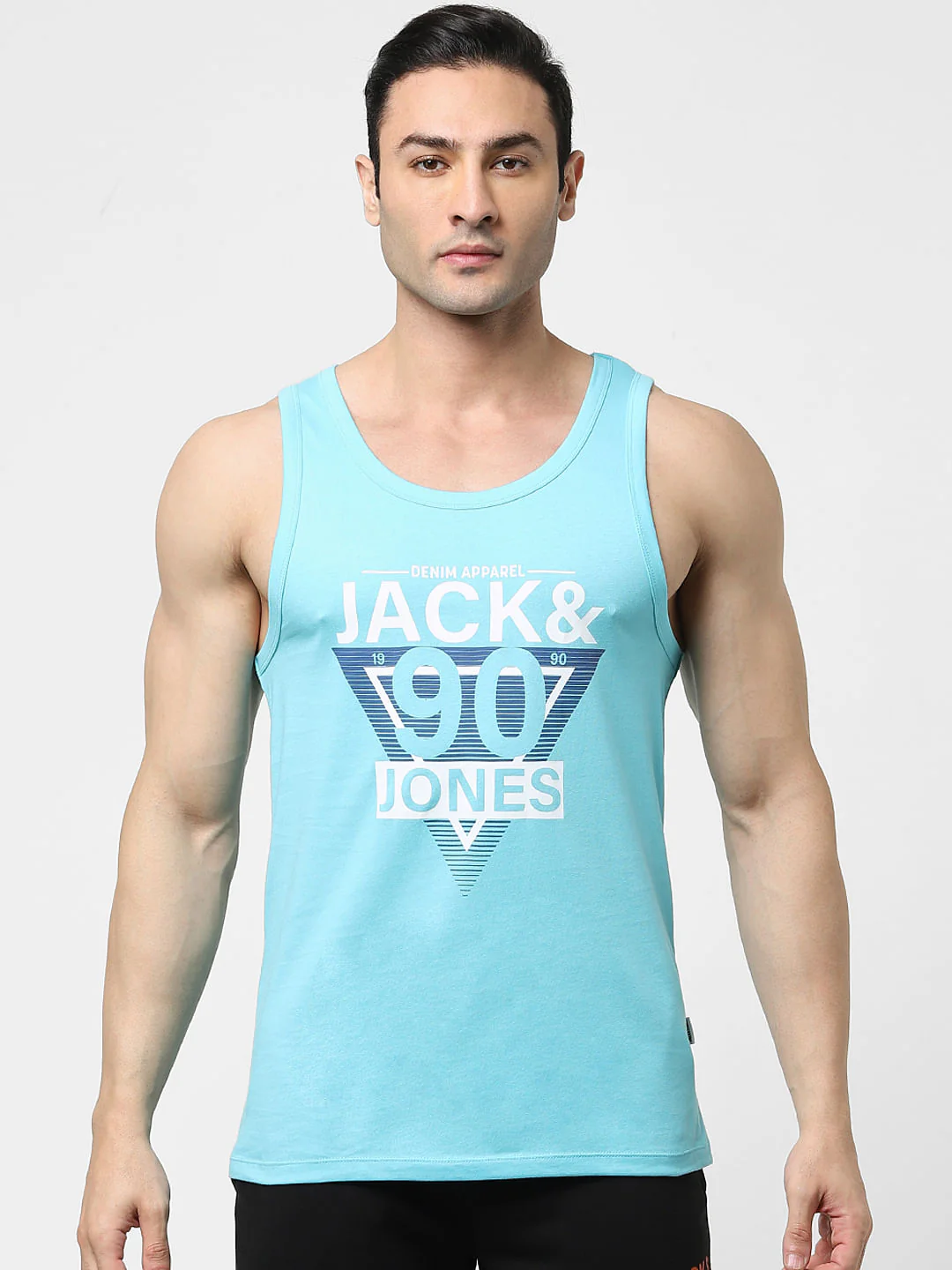 Light Blue Logo Print Fashion Vest - Image 2