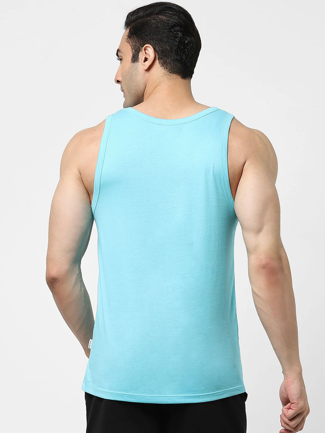 Light Blue Logo Print Fashion Vest - Image 4