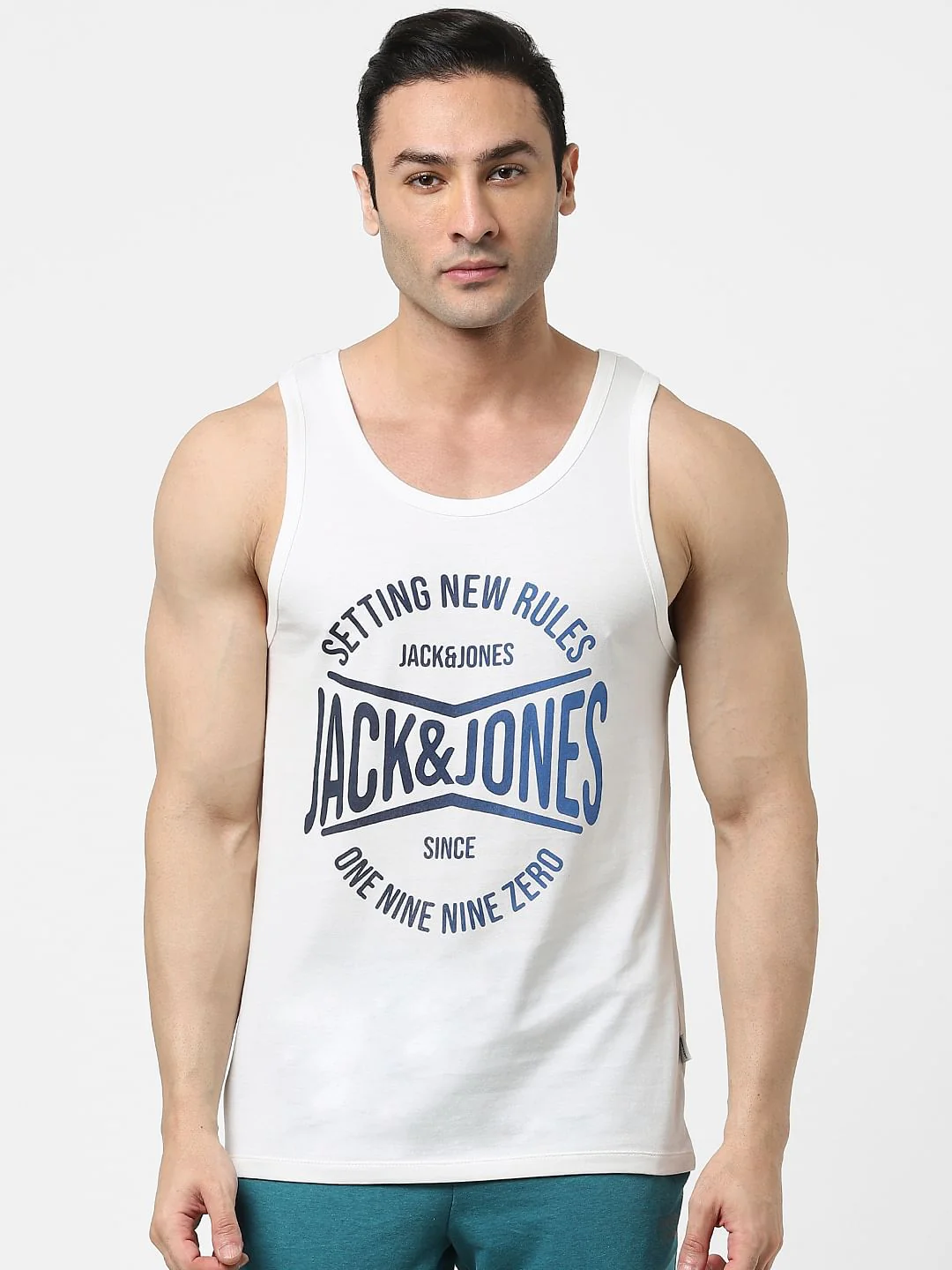 White Logo Print Fashion Vest - Image 2