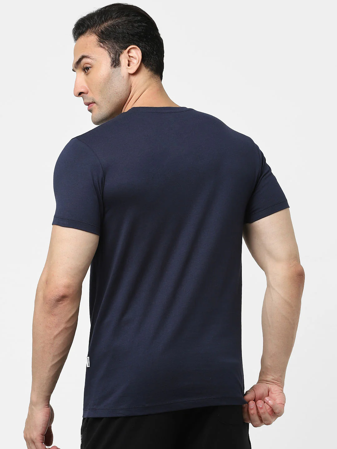 Navy Blue Crew Neck T-shirt - Image 4