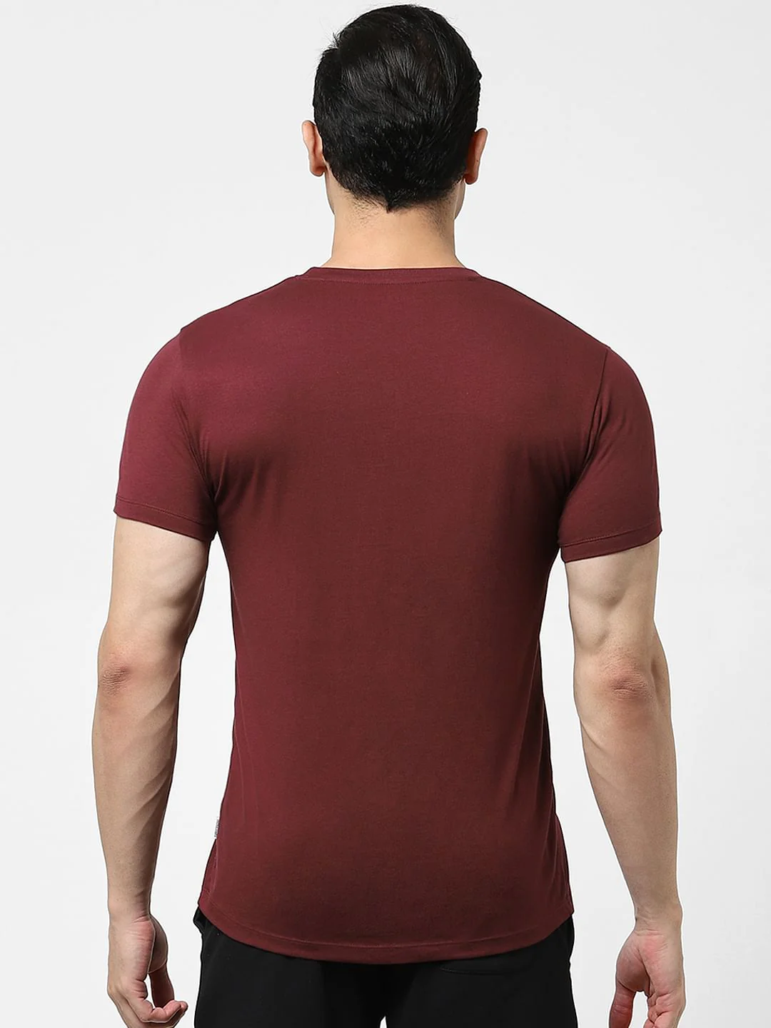 Maroon Crew Neck T-shirt - Image 4