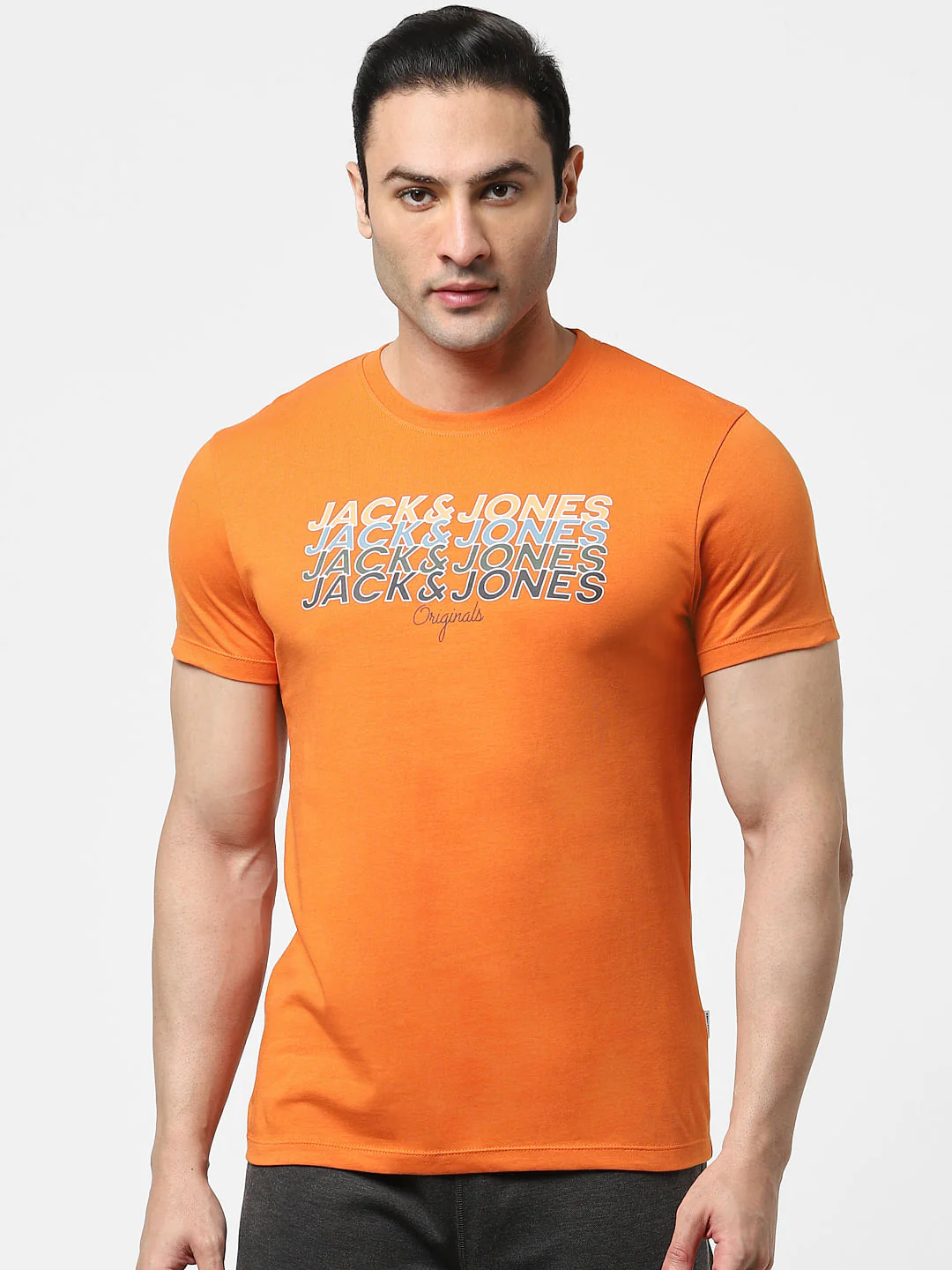 Orange Logo Print Crew Neck T-shirt - Image 2