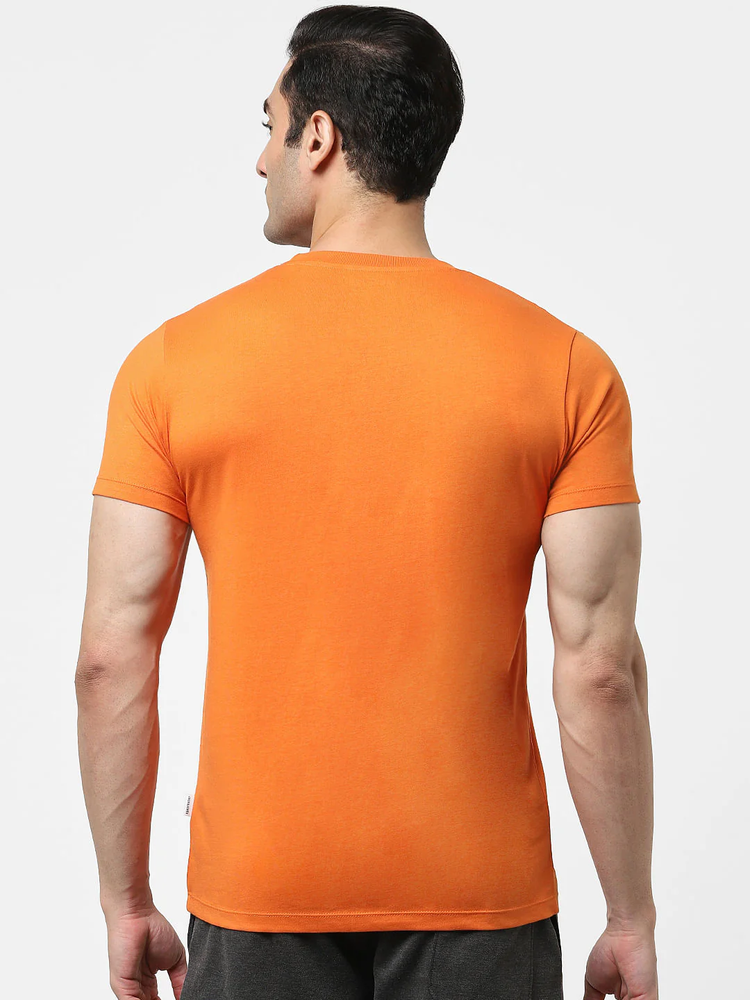 Orange Logo Print Crew Neck T-shirt - Image 4