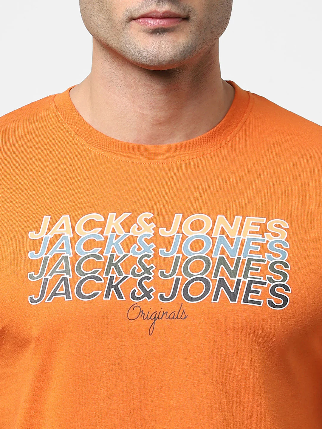 Orange Logo Print Crew Neck T-shirt - Image 5