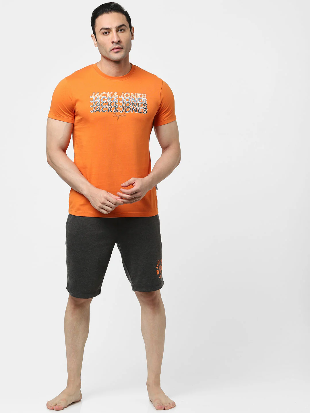 Orange Logo Print Crew Neck T-shirt - Image 6
