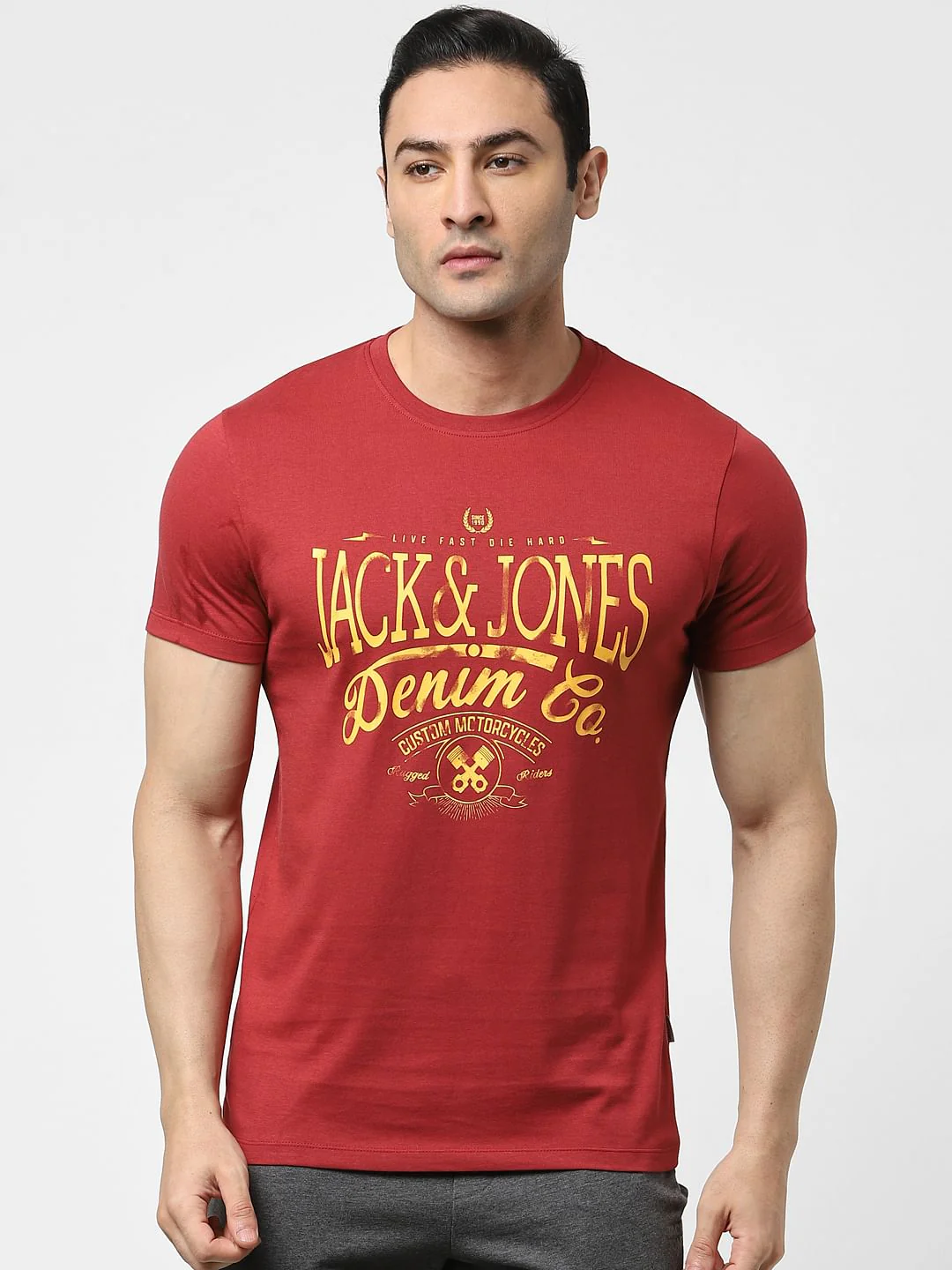 Red Logo Print Crew Neck T-shirt - Image 2