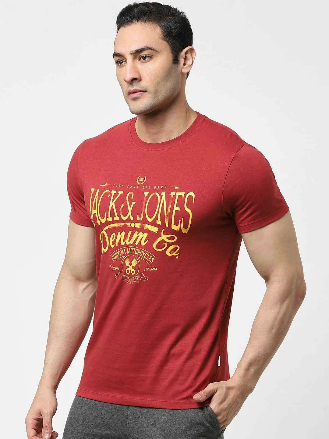 Red Logo Print Crew Neck T-shirt - Image 3