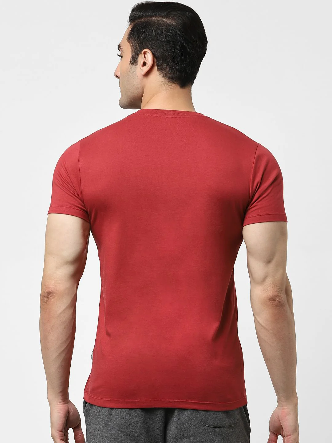 Red Logo Print Crew Neck T-shirt - Image 4