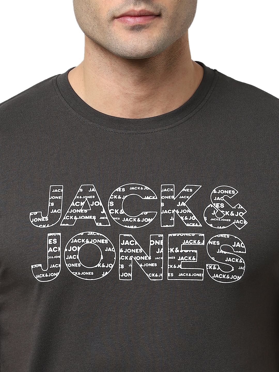 Black Logo Print Crew Neck T-shirt - Image 5