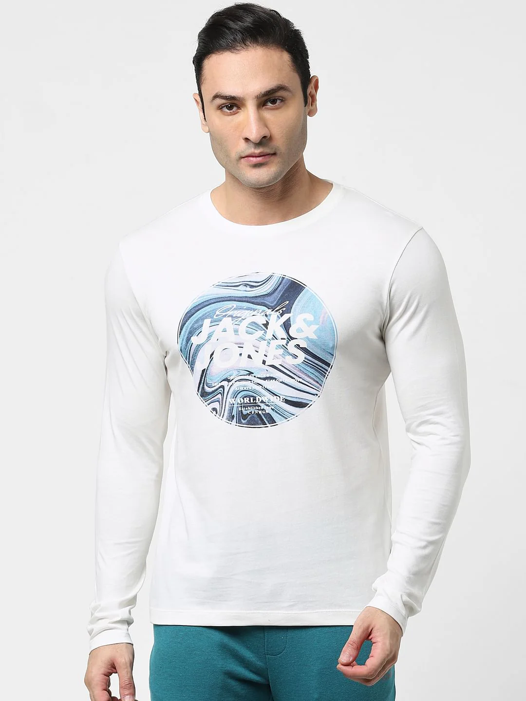 White Full Sleeves Crew Neck T-shirt - Image 2