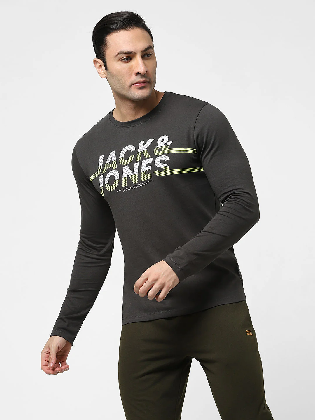 Black Full Sleeves Crew Neck T-shirt