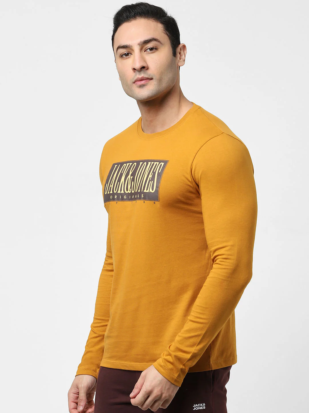 Brown Full Sleeves Crew Neck T-shirt - Image 3