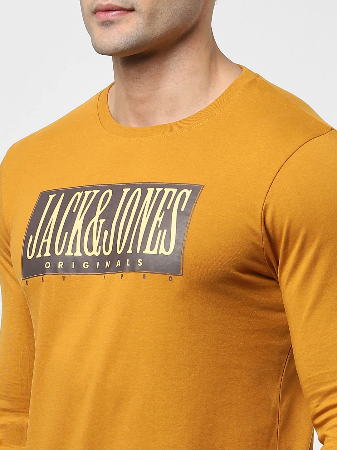 Brown Full Sleeves Crew Neck T-shirt - Image 5