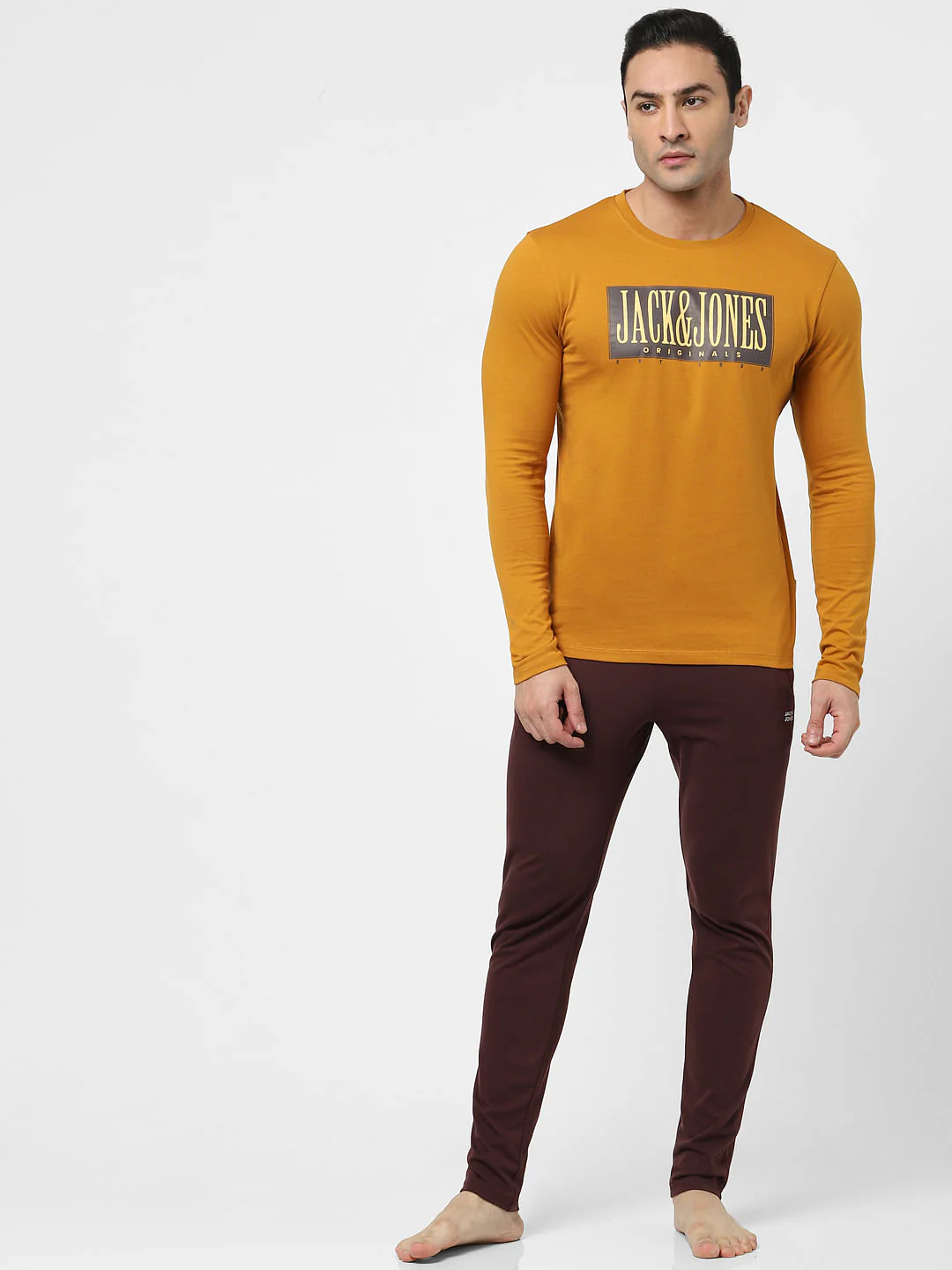 Brown Full Sleeves Crew Neck T-shirt - Image 6