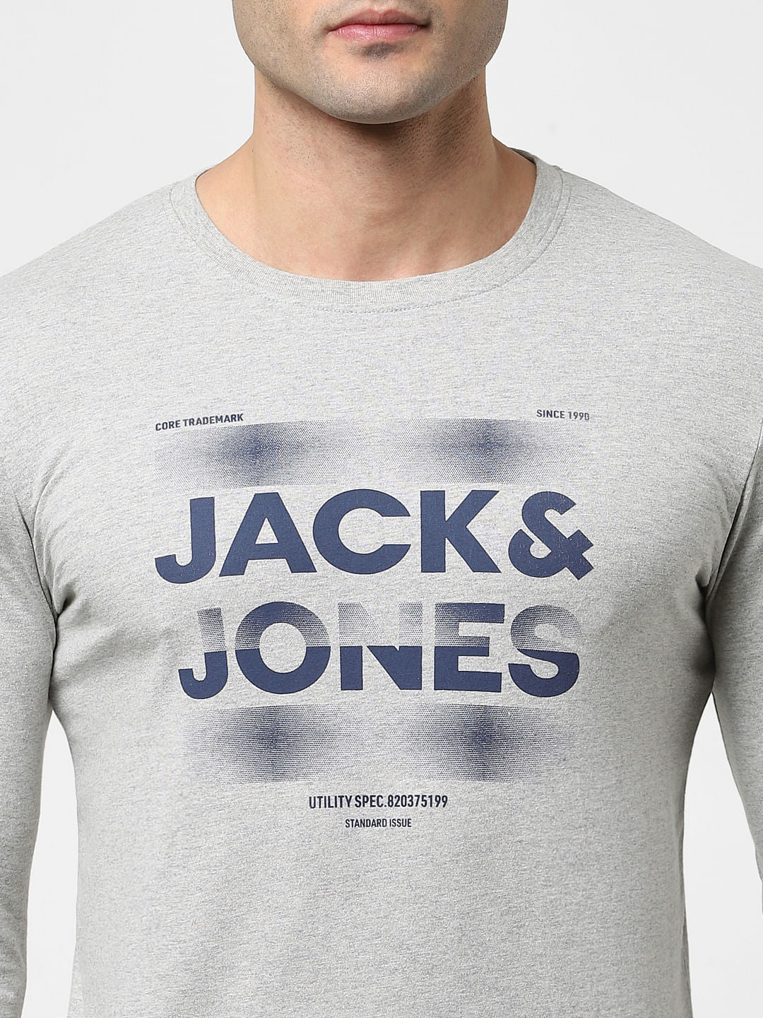 Light Grey Full Sleeves Crew Neck T-shirt - Image 5