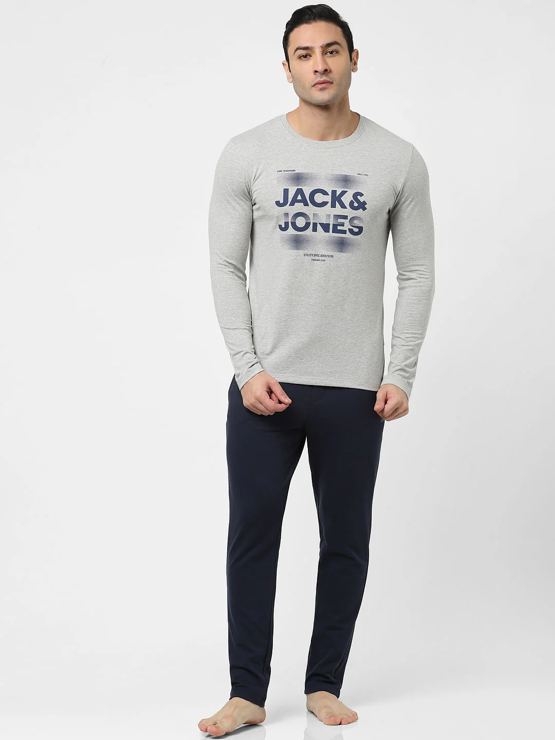 Light Grey Full Sleeves Crew Neck T-shirt - Image 6