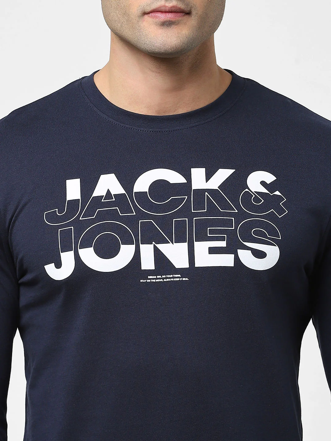 Navy Blue Full Sleeves Crew Neck T-shirt - Image 5
