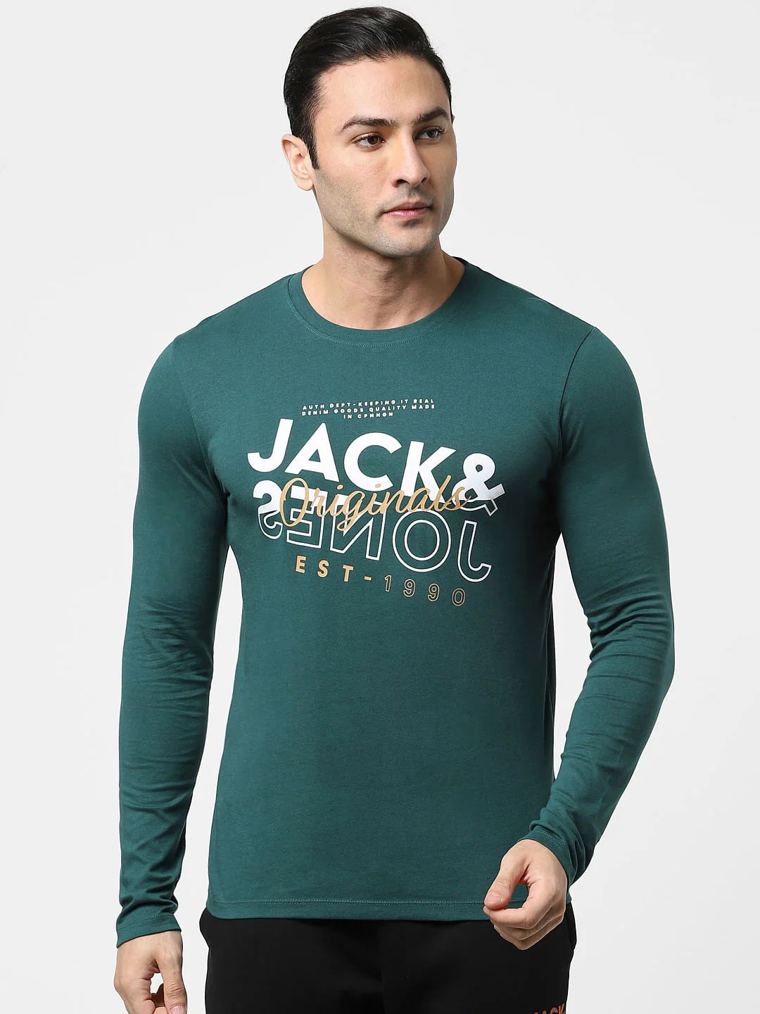 Green Typographic Logo Full Sleeves T-shirt - Image 2
