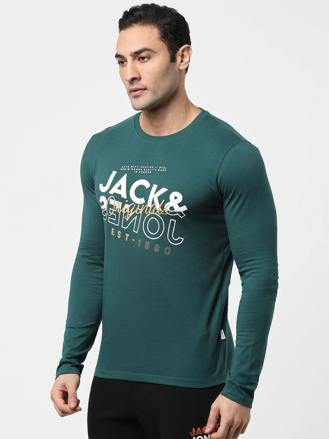 Green Typographic Logo Full Sleeves T-shirt - Image 3