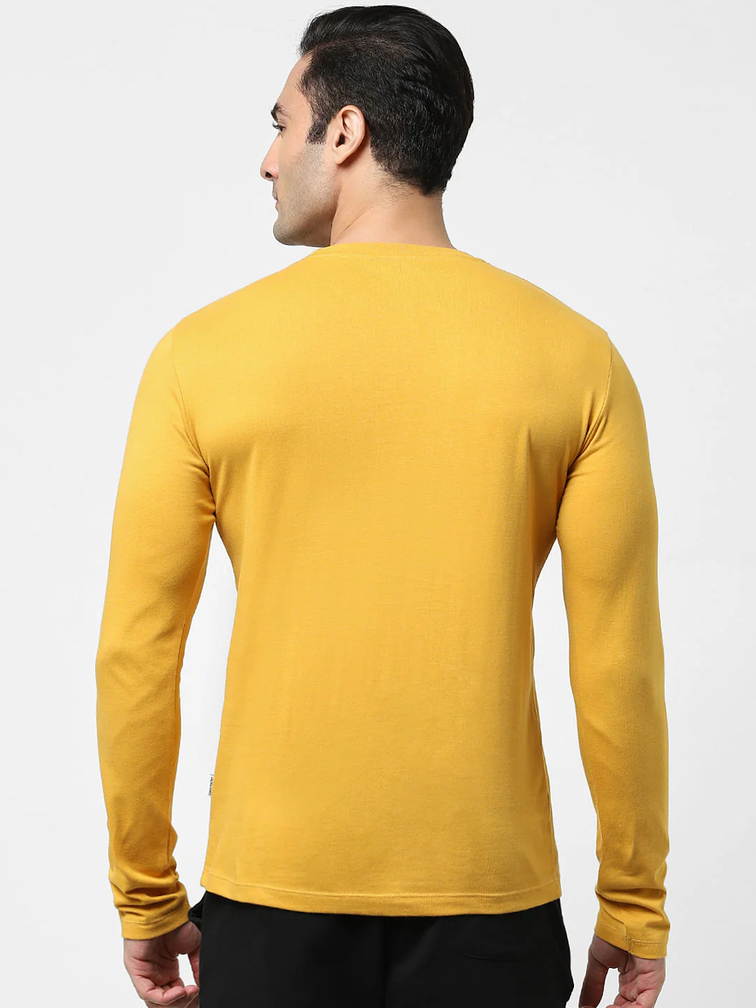 Yellow Typographic Logo Full Sleeves T-shirt - Image 4