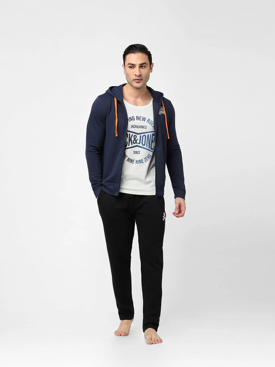 Navy Zip-Up Hooded Sweatshirt - Image 6