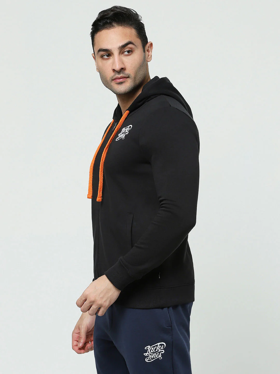 Black Zip-Up Hooded Sweatshirt - Image 3