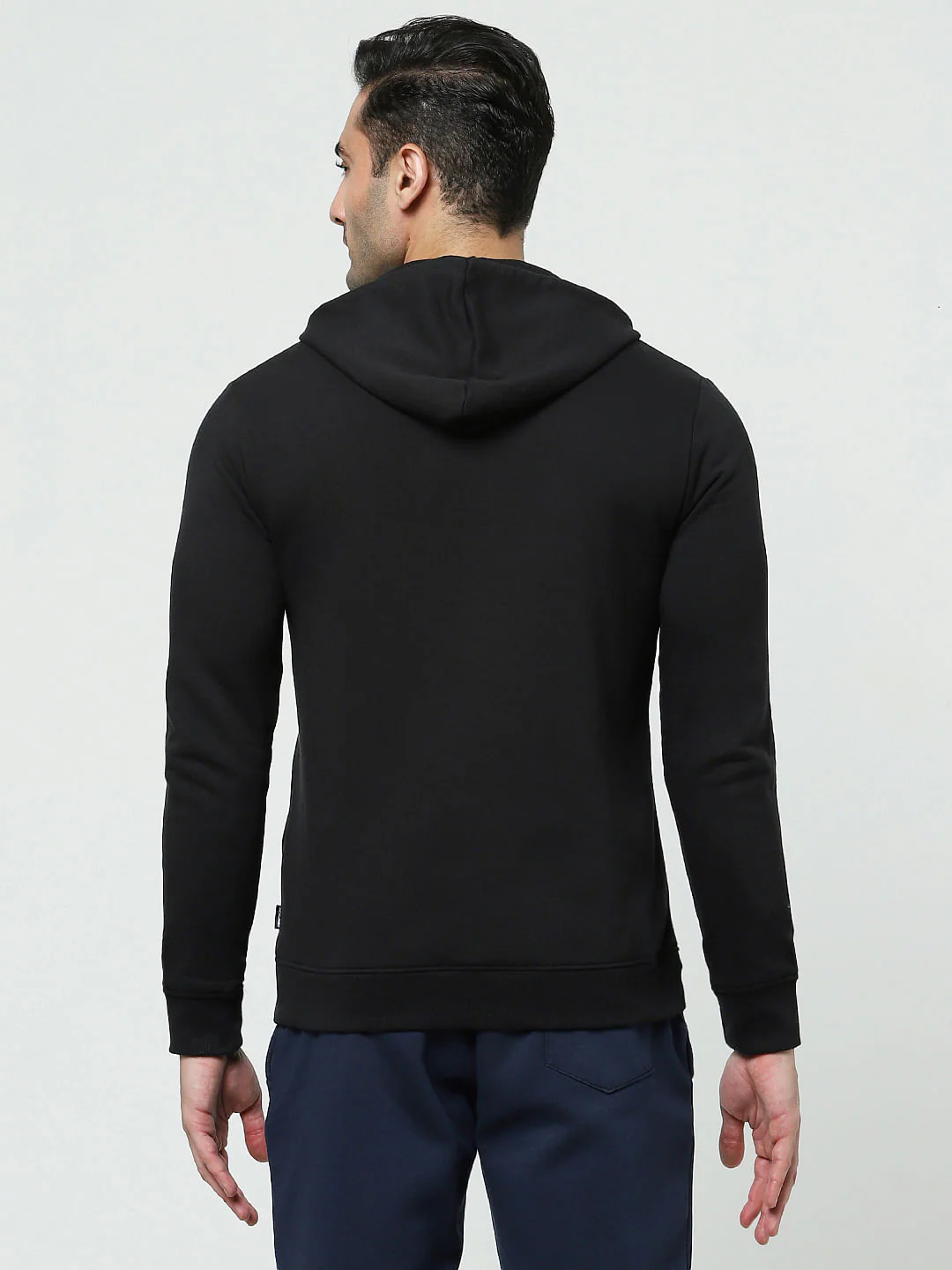 Black Zip-Up Hooded Sweatshirt - Image 4