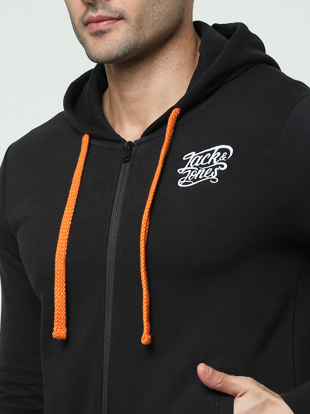 Black Zip-Up Hooded Sweatshirt - Image 5