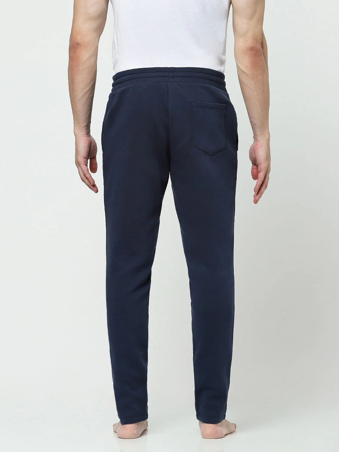 Blue Mid Rise Logo Print Trackpants - Image 4