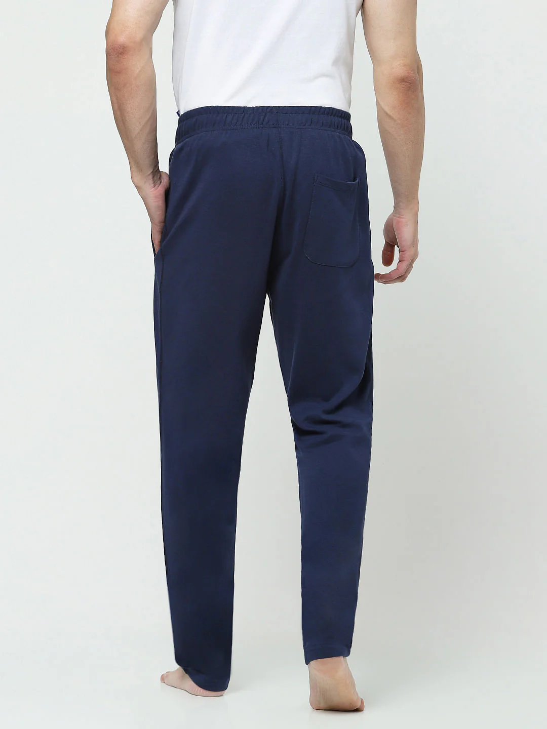 Navy Mid Rise Logo Print Trackpants - Image 4