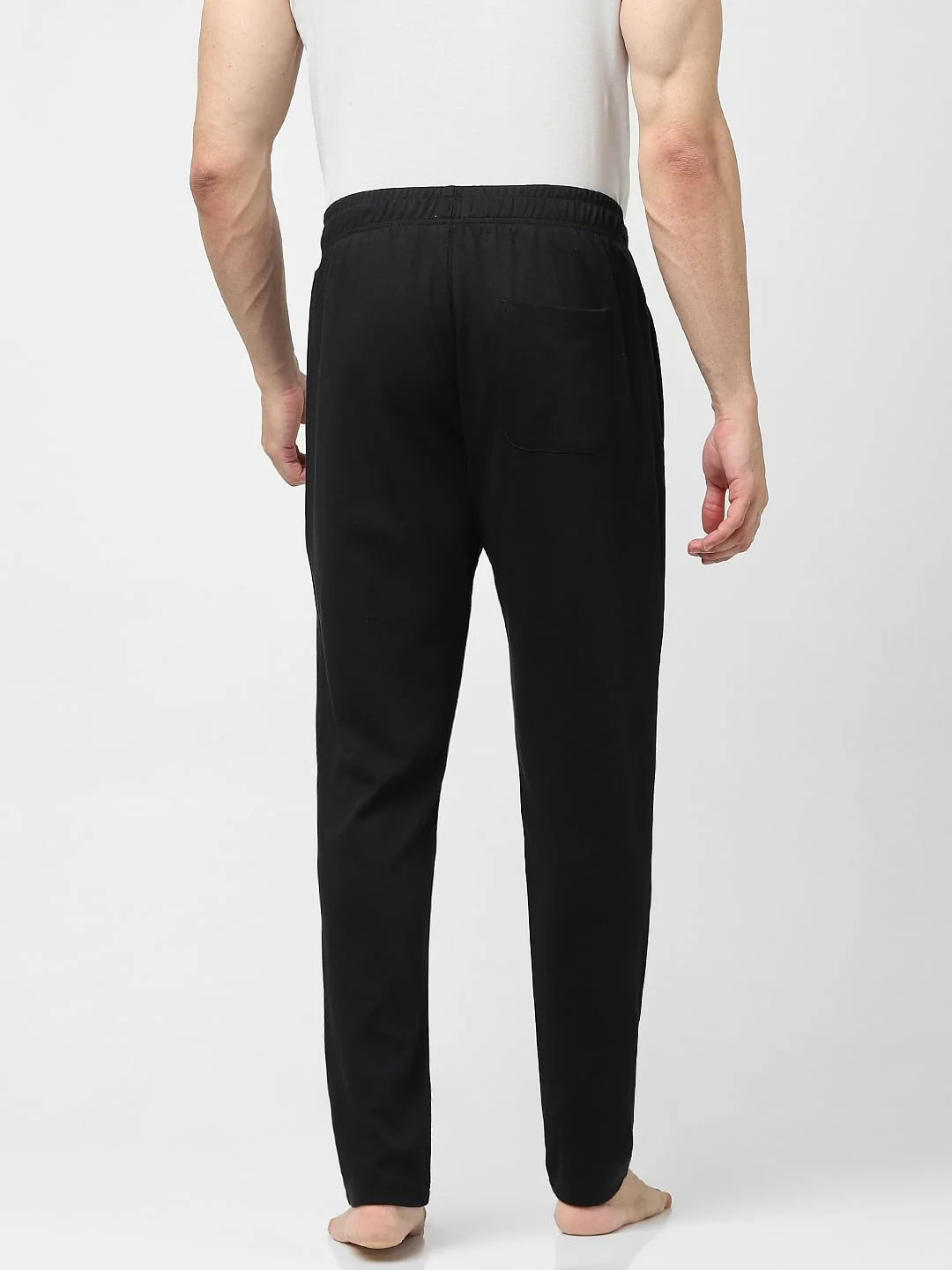 Black Mid Rise Logo Print Trackpants - Image 4