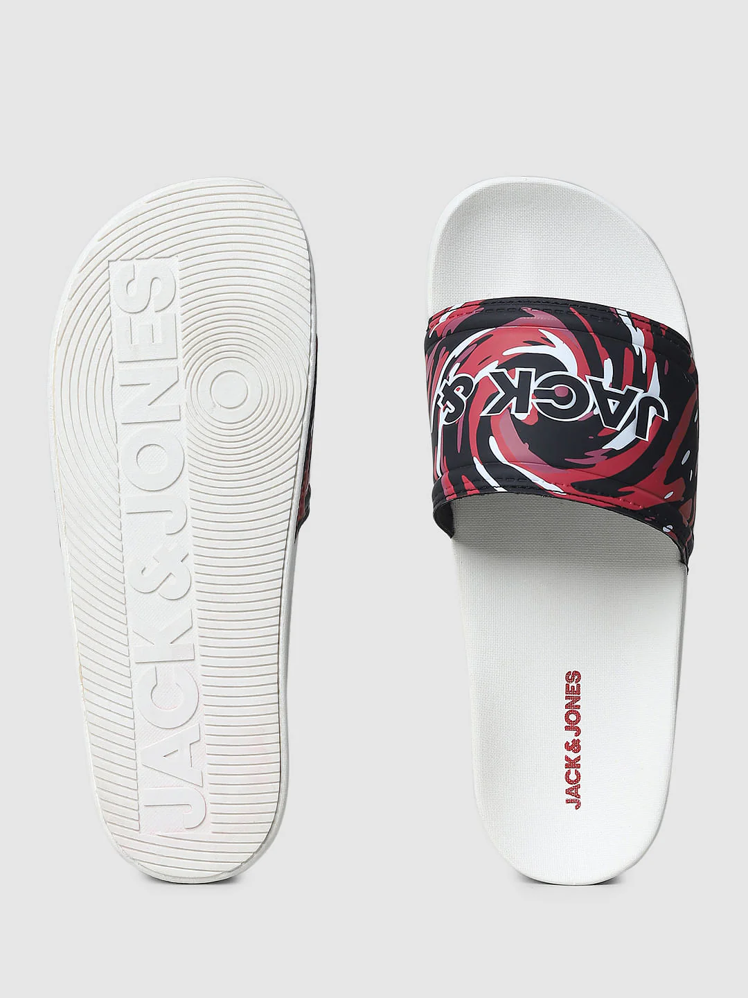 White Abstract Print Sliders - Image 5